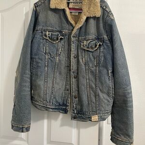 Abercrombie & Fitch Blue and Cream Lightweight Shirt Jacket